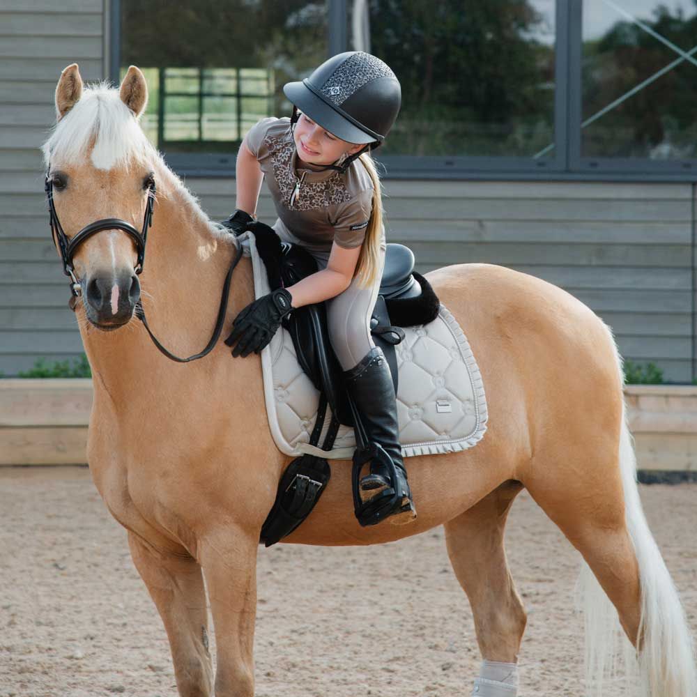 Charles Owen SP8+ Leather Look Sparkly Riding Helmet - Adult sizes