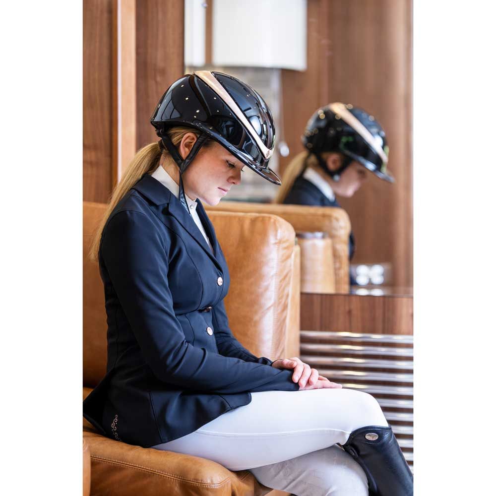 Charles Owen Halo Luxe Gloss (wide peak) Riding Helmet - Adult sizes