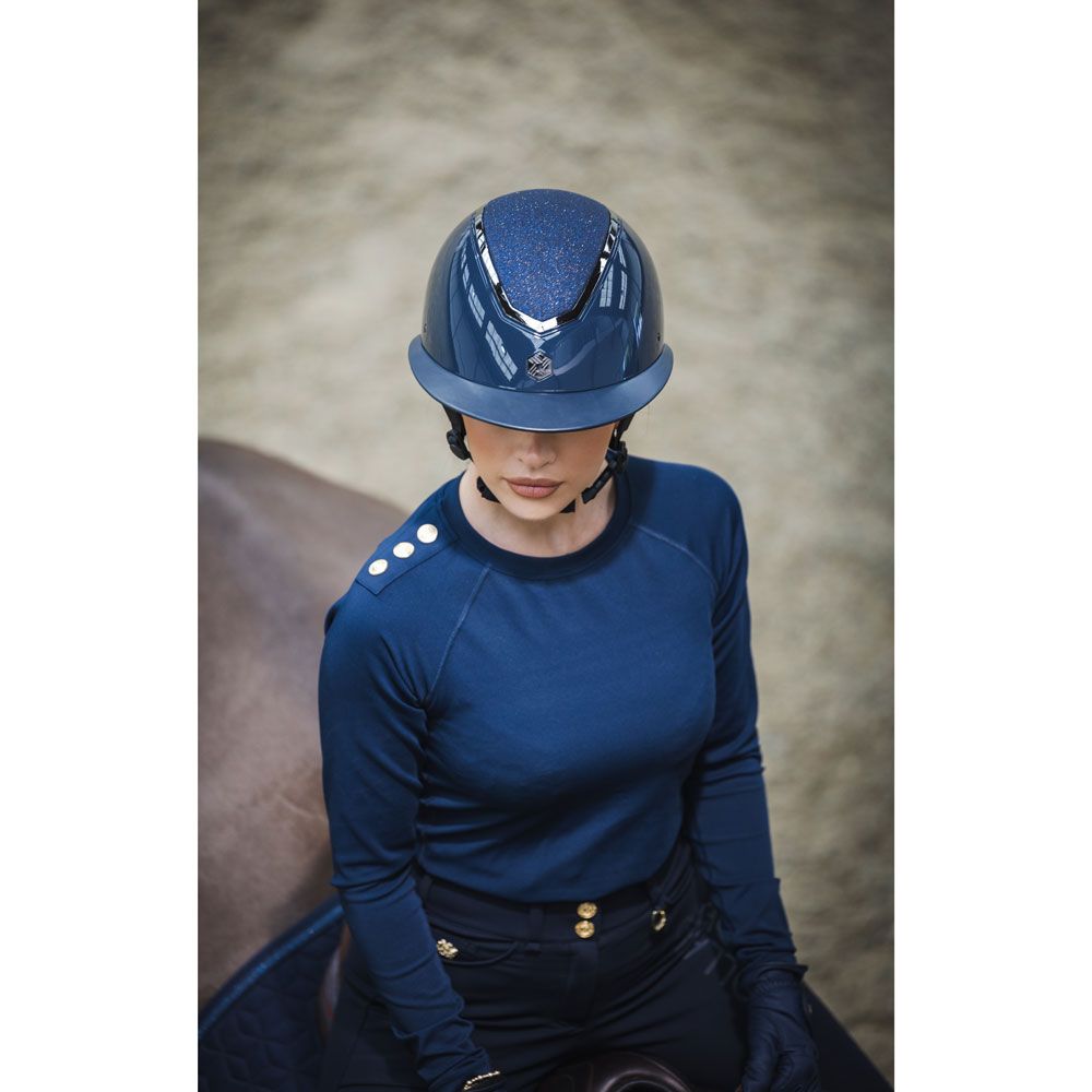 Charles Owen EQX Kylo Gloss Wide Peak Riding Helmet - Childrens sizes