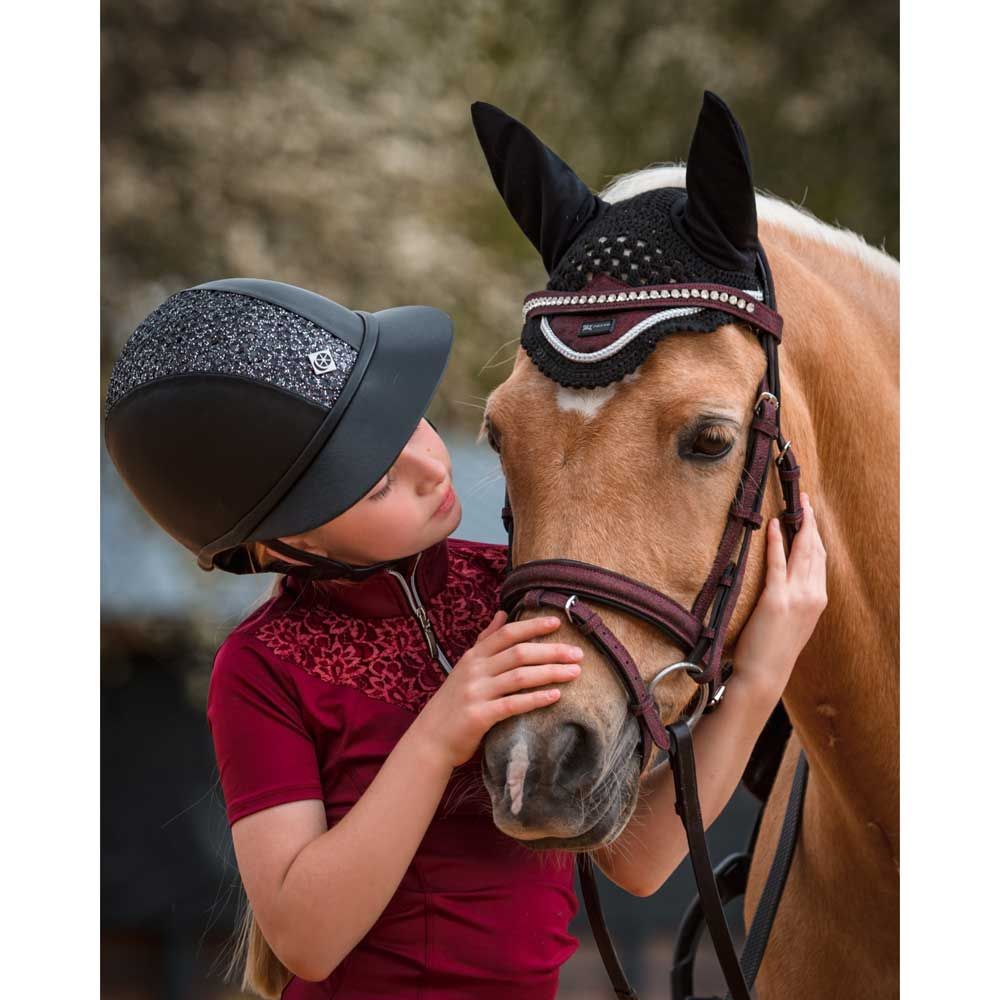 Charles Owen SP8+ Leather Look Sparkly Riding Helmet - Childrens sizes